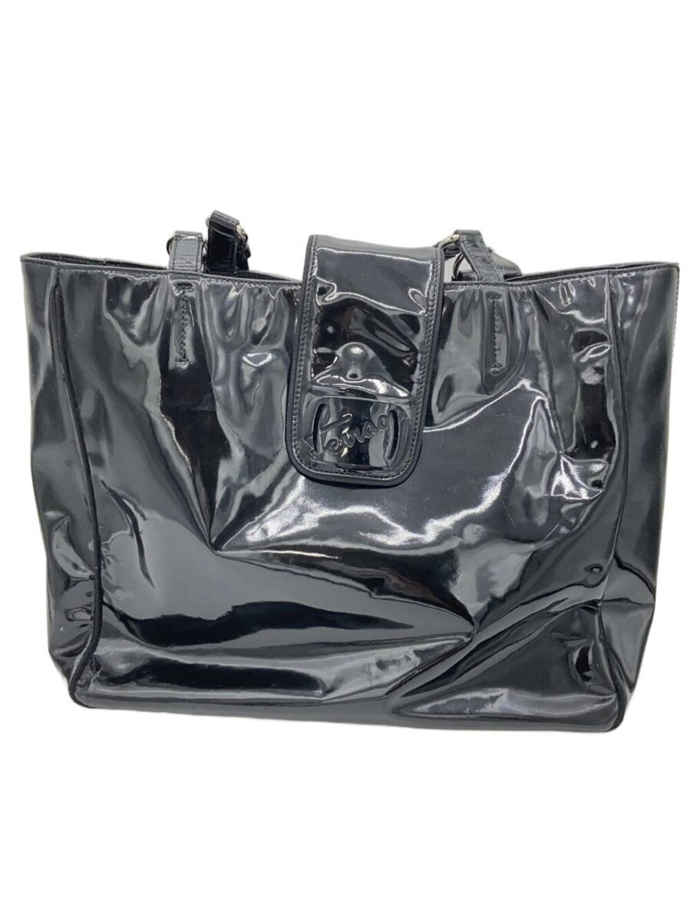 Salvatore Ferragamo Tote Bag Enamel Black
